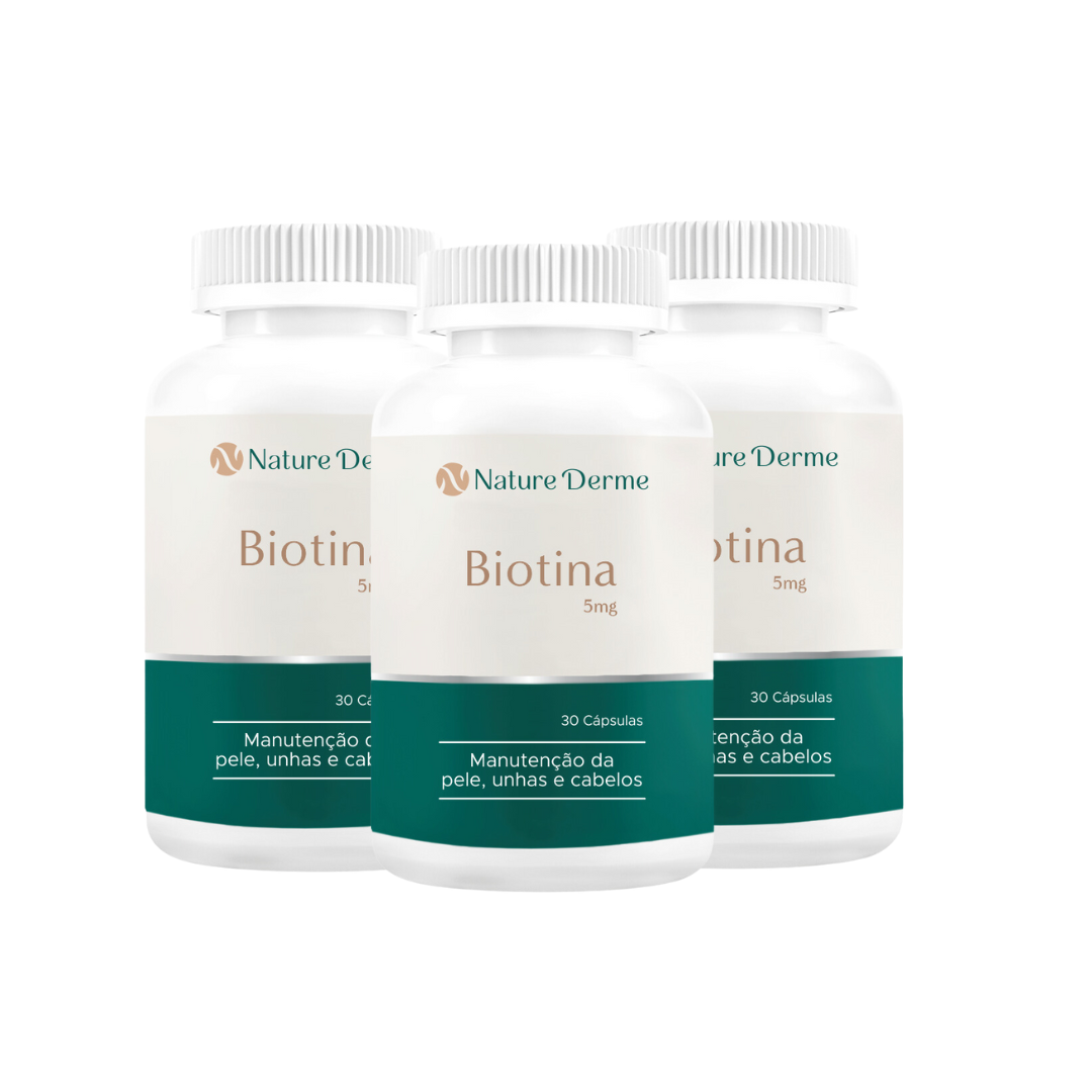 Biotina 5mg - Manutenção da Pele, Unha e Cabelos