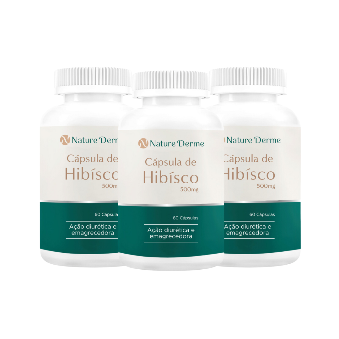 Cápsulas de Hibisco 500mg - Diurético e Digestivo