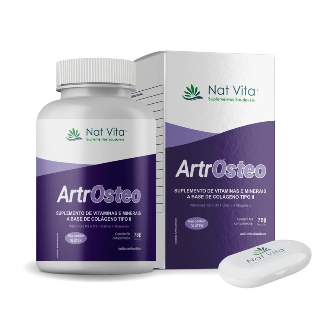 Artrosteo Vitaminas K2 e D3 + Cálcio + Magnésio
