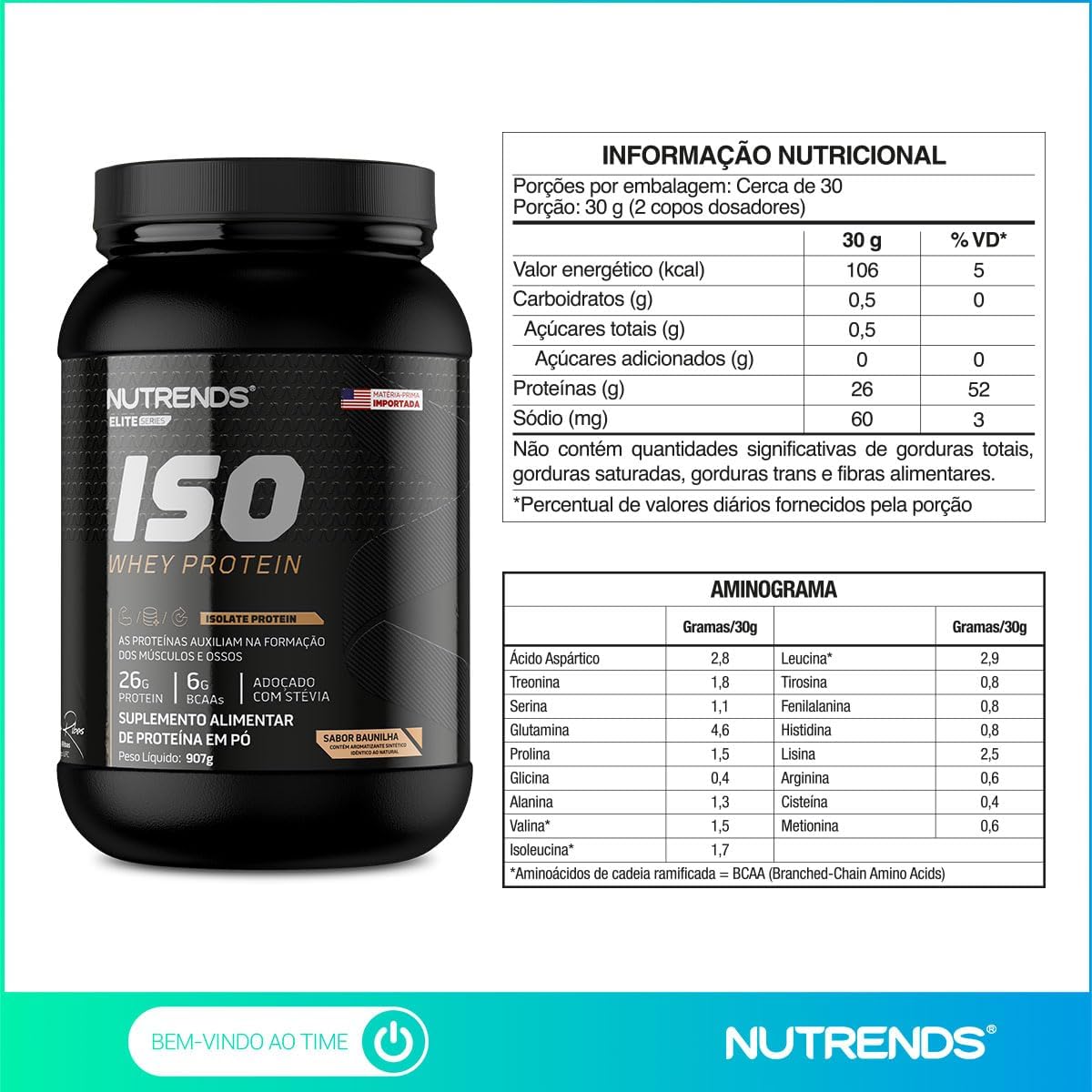 Iso Whey Protein Baunilha -  907g